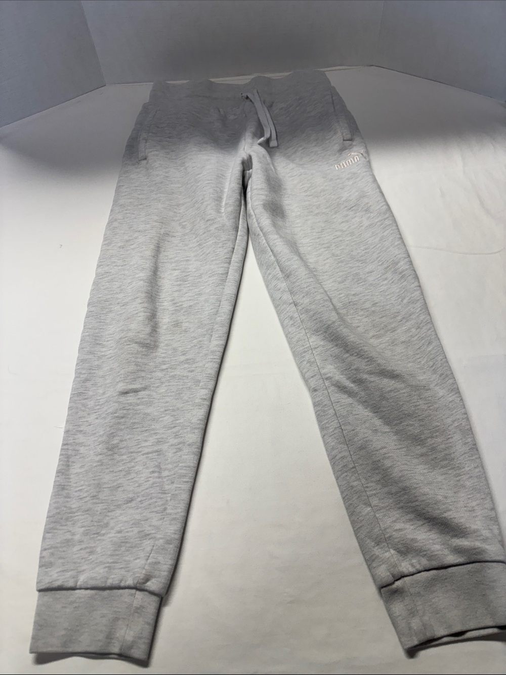 Puma Heather Gray Kids Joggers with Drawstring